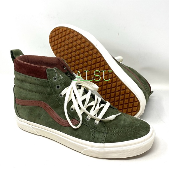 VANS SK8-HI MTE Deep Green Suede Men Sneakers Boot Size VN0A4BV7V40 - Picture 3 of 8